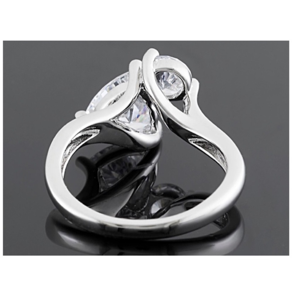 STERLING SILVER 2 STONE RING - Picture 4 of 7